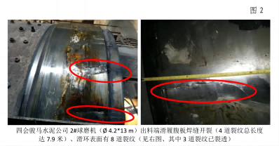 1.6  球磨機(jī)滑履為什么開裂？在現(xiàn)場(chǎng)可以徹底修復(fù)，保質(zhì)期5年！
